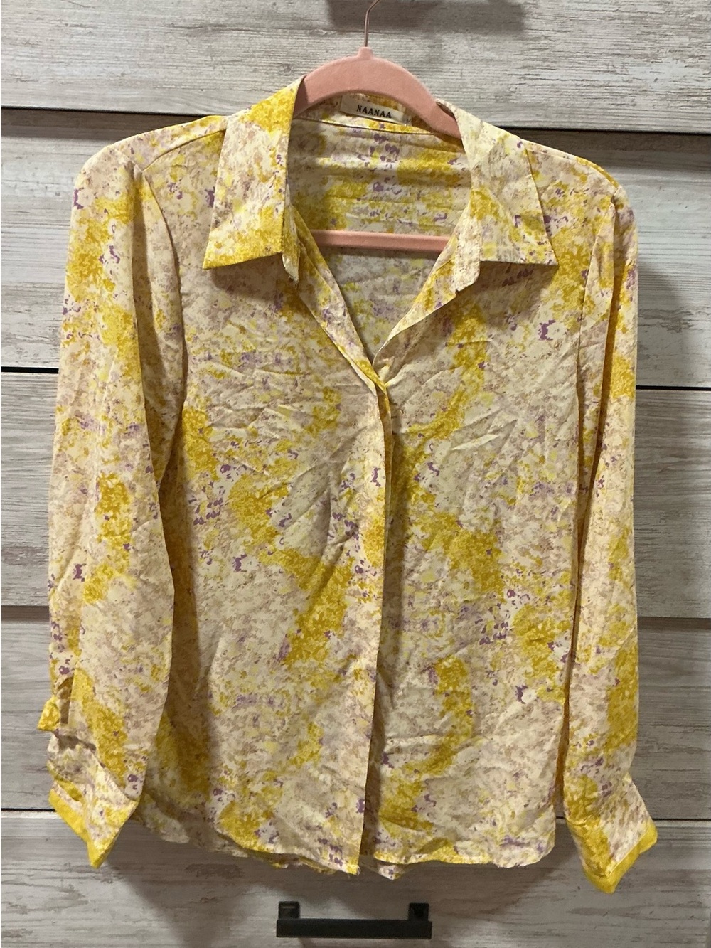 NaNa Yellow & Cream Floral Button-Down Shirt